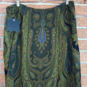 💚DANA BUCHMAND💚LONG PAISLEY WRAP SKIRT💚
